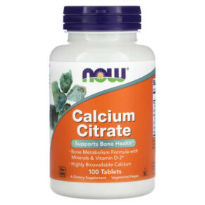 Thực phẩm chức năng NOW Foods Calcium Citrate 100 Tablets 733739012302