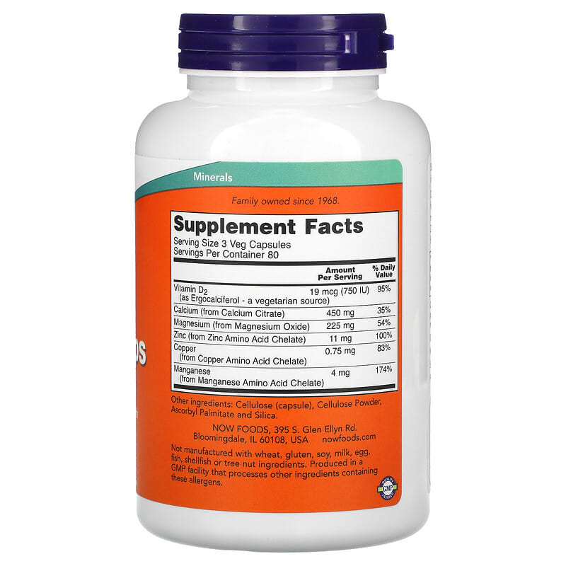 NOW Foods Calcium Citrate Caps 240 Veg Capsules 2 Thực phẩm bổ sung NOW Foods Calcium Citrate Caps 240 Veg Capsules 733739012371