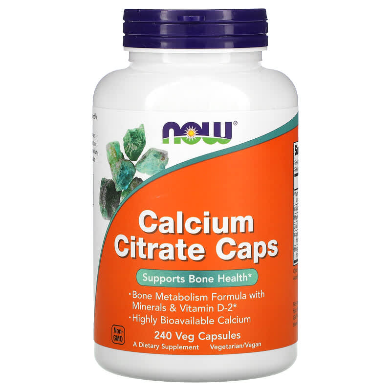 NOW Foods Calcium Citrate Caps 240 Veg Capsules 8 Thực phẩm chức năng NOW Foods Calcium Citrate Caps 240 Veg Capsules 733739012371