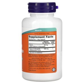 Thực phẩm bổ sung NOW Foods Calcium D-Glucarate 500 mg 90 Veg Capsules 733739030979