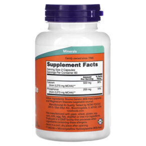 Thực phẩm bổ sung NOW Foods Calcium Hydroxyapatite Caps 120 Capsules 733739012531