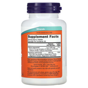 Thực phẩm bổ sung NOW Foods Calcium & Magnesium 100 Tablets 733739012708