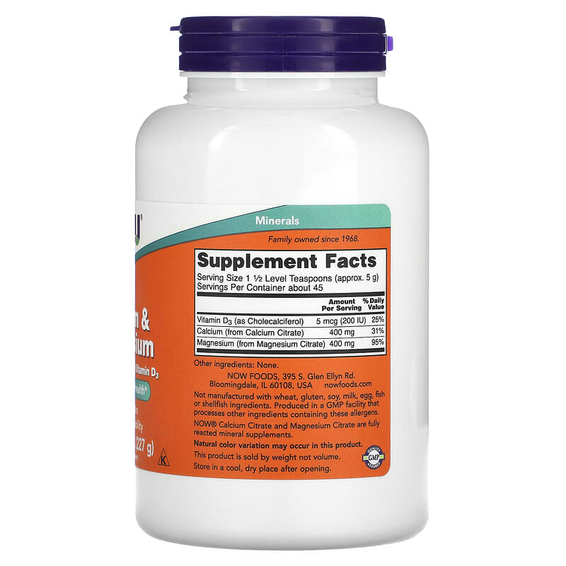 NOW Foods Calcium & Magnesium 8 oz (227 g) 2 Thực phẩm bổ sung NOW Foods Calcium & Magnesium 8 oz (227 g) 733739012432
