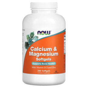 Thực phẩm chức năng NOW Foods Calcium & Magnesium with Vitamin D-3 and Zinc 240 Softgels 733739012524