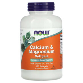 Thực phẩm chức năng NOW Foods Calcium & Magnesium with Vitamin D3 and Zinc 120 Softgels 733739012517