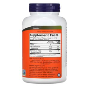 Thực phẩm bổ sung NOW Foods Certified Organic Inulin Prebiotic Pure Powder 8 oz (227 g) 733739029447
