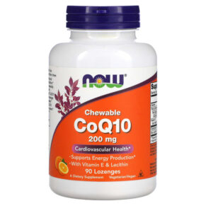 Thực phẩm chức năng NOW Foods Chewable CoQ10 200 mg 90 Lozenges 733739031976