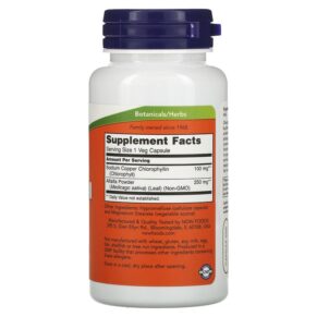 Thực phẩm bổ sung NOW Foods Chlorophyll 100 mg 90 Veg Capsules 733739026453