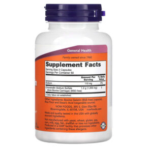 Thực phẩm bổ sung NOW Foods Chondroitin Sulfate 600 mg 120 Capsules 733739032263