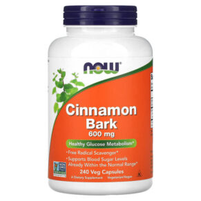 Thực phẩm chức năng NOW Foods Cinnamon Bark 600 mg 240 Veg Capsules 733739046376