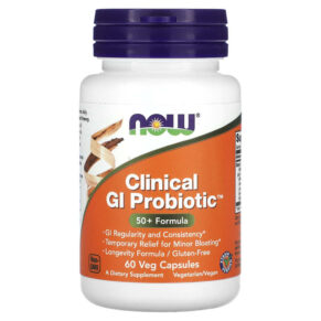 Thực phẩm chức năng NOW Foods Clinical GI Probiotic 50+ Formula 60 Veg Capsules 733739029195