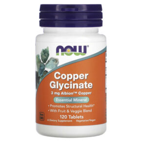 Thực phẩm chức năng NOW Foods Copper Glycinate 3 mg 120 Tablets 733739014337
