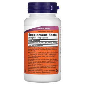 Thực phẩm bổ sung NOW Foods CoQ10 200 mg 60 Veg Capsules 733739031761