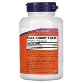 Thực phẩm bổ sung NOW Foods CoQ10 30 mg 240 Veg Capsules 733739031907