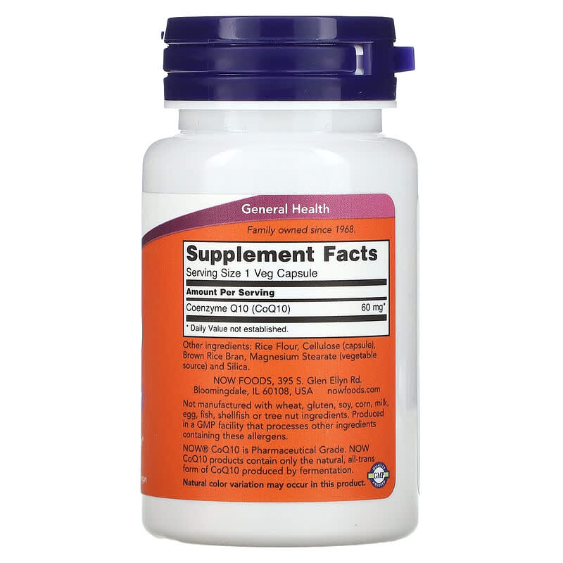 NOW Foods CoQ10 60 mg 60 Veg Capsules 2 Thực phẩm bổ sung NOW Foods CoQ10 60 mg 60 Veg Capsules 733739031532