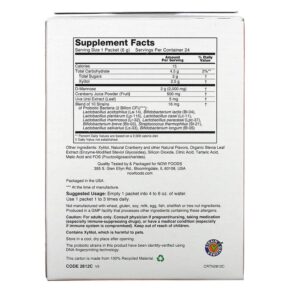 Thực phẩm bổ sung NOW Foods Cranberry Mannose + Probiotics For Women On The Go 24 Packets 0.21 oz (6 g) Each 733739028129