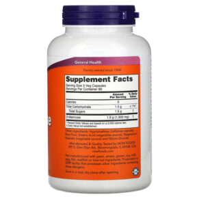 Thực phẩm bổ sung NOW Foods D-Mannose 500 mg 240 Veg Capsules 733739028167