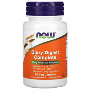 Thực phẩm chức năng NOW Foods Dairy Digest Complete 90 Veg Capsules 733739029560