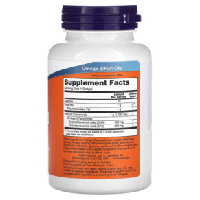 Thực phẩm bổ sung NOW Foods DHA-500 Fish Oil Double Strength 90 Softgels 733739016126