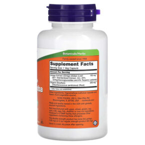 Thực phẩm bổ sung NOW Foods Double Strength Ginkgo Biloba 120 mg 100 Veg Capsules 733739046833