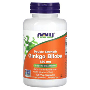 Thực phẩm chức năng NOW Foods Double Strength Ginkgo Biloba 120 mg 100 Veg Capsules 733739046833