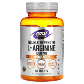 Thực phẩm chức năng NOW Foods Double Strength L-Arginine 1.000 mg 60 Tablets 733739000255