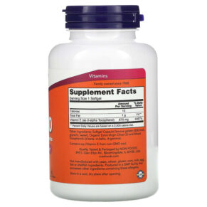 Thực phẩm bổ sung NOW Foods E-1000 with Mixed Tocopherols 670 mg (1.000 IU) 100 Softgels 733739009029