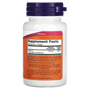 Thực phẩm bổ sung NOW Foods E-200 with Mixed Tocopherols 134 mg (200 IU) 100 Softgels 733739008800
