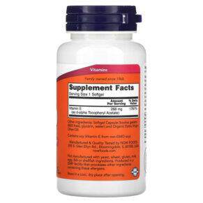 Thực phẩm bổ sung NOW Foods E-400 268 mg (400 IU) 100 Softgels 733739008374