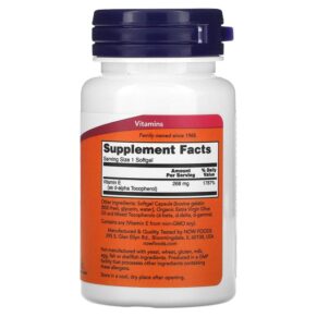 Thực phẩm bổ sung NOW Foods E-400 268 mg (400 IU) 50 Softgels 733739008909