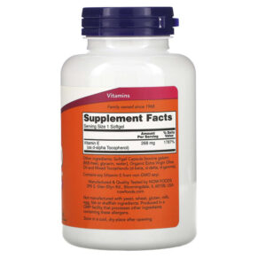 Thực phẩm bổ sung NOW Foods E-400 with Mixed Tocopherols 268 mg (400 IU) 250 Softgels 733739008947