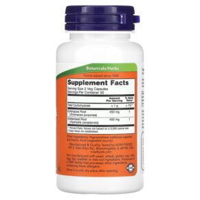 Thực phẩm bổ sung NOW Foods Echinacea & Goldenseal Root 100 Veg Capsules 733739046659