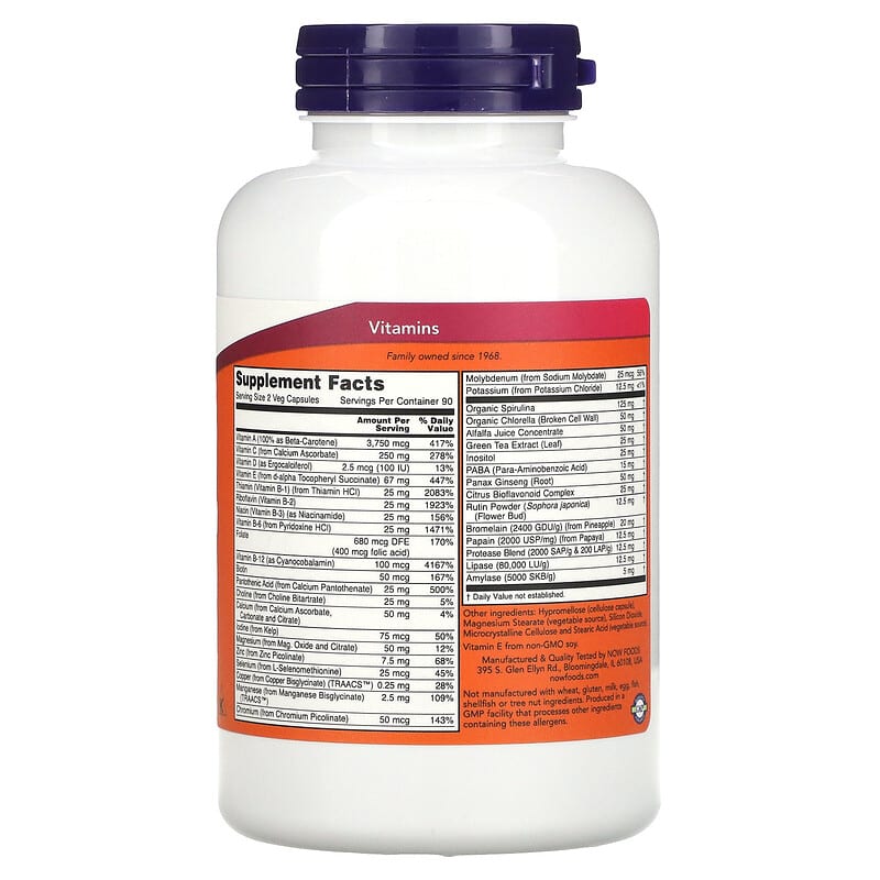 NOW Foods EcoGreen Multi Iron-Free 180 Veg Capsules 2 Thực phẩm bổ sung NOW Foods EcoGreen Multi Iron-Free 180 Veg Capsules 733739037886