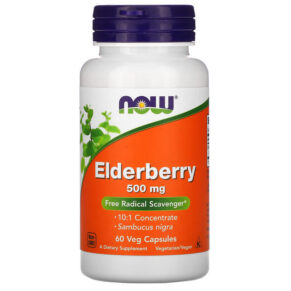 Thực phẩm chức năng NOW Foods Elderberry 500 mg 60 Veg Capsules 733739046673