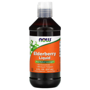 Thực phẩm chức năng NOW Foods Elderberry Liquid 500 mg 8 fl oz (237 ml) 733739048523
