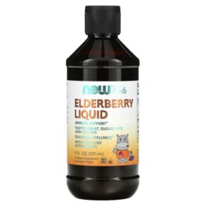 Thực phẩm chức năng NOW Foods Elderberry Liquid for Kids 8 fl oz (237 ml) 733739048516
