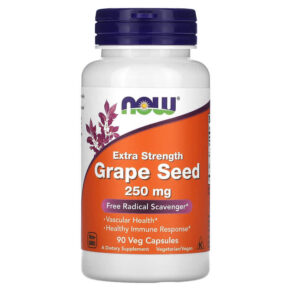 Thực phẩm chức năng NOW Foods Extra Strength Grape Seed 250 mg 90 Veg Capsules 733739032744