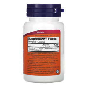 Thực phẩm bổ sung NOW Foods Extra Strength Methyl B-12 10.000 mcg 60 Lozenges 733739005014