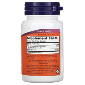 Thực phẩm bổ sung NOW Foods Extra Strength PQQ 40 mg 50 Veg Capsules 733739030733
