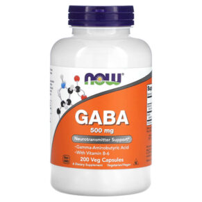 Thực phẩm chức năng NOW Foods GABA with Vitamin B-6 500 mg 200 Veg Capsules 733739000880