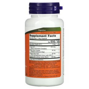 Thực phẩm bổ sung NOW Foods Gastro Comfort with PepZin GI 60 Veg Capsules 733739035202
