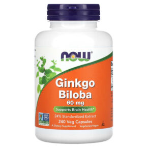 Thực phẩm chức năng NOW Foods Ginkgo Biloba 60 mg 240 Veg Capsules 733739046840
