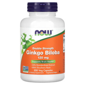 Thực phẩm chức năng NOW Foods Ginkgo Biloba Double Strength 120 mg 200 Veg Capsules 733739046819