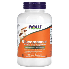 Thực phẩm chức năng NOW Foods Glucomannan 575 mg 180 Veg Capsules 733739065124