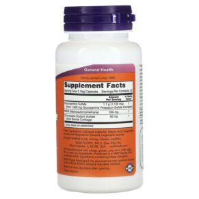 Thực phẩm bổ sung NOW Foods Glucosamine & MSM 60 Veg Capsules 733739032782