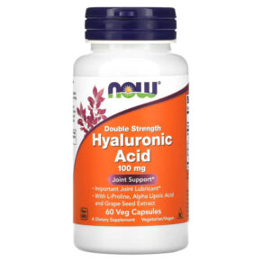 Thực phẩm chức năng NOW Foods Hyaluronic Acid Double Strength 100 mg 60 Veg Capsules 733739031556