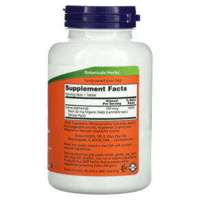 Thực phẩm bổ sung NOW Foods Kelp 150 mcg 200 Tablets 733739026804