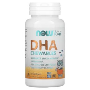 Thực phẩm chức năng NOW Foods Kid's DHA Chewables Tasty Fruit 60 Softgels 733739016072