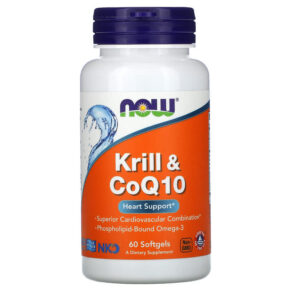 Thực phẩm chức năng NOW Foods Krill & CoQ10 60 Softgels 733739016287