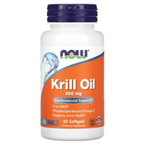 Thực phẩm chức năng NOW Foods Krill Oil 500 mg 60 Softgels 733739016256